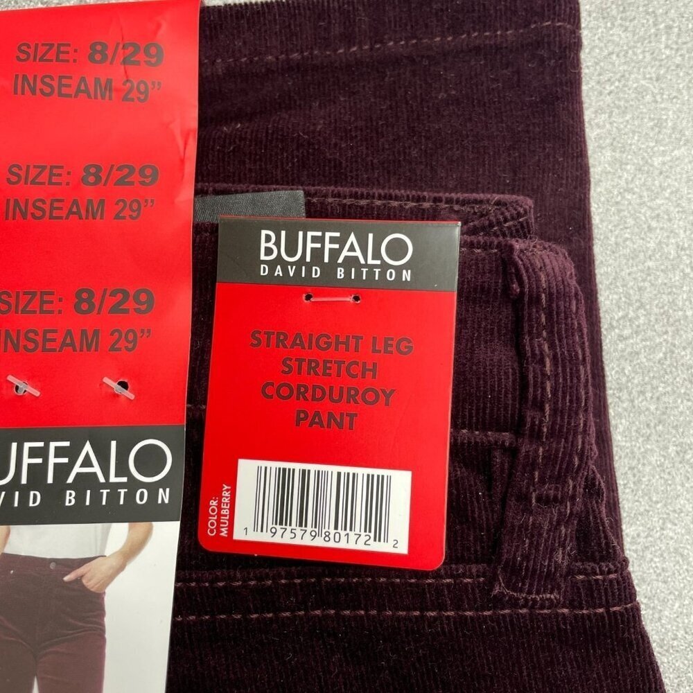 Buffalo Women's 8/29 David Bitton Straight Leg Stretch Corduroy Pants M0706 - Picture 10 of 11